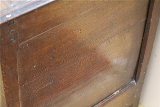 A four panel oak and elm linen chest W.148cm